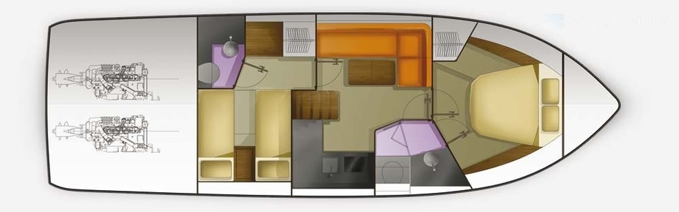 Galeon 405 HTL Unterdeck