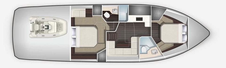 Galeon 485 HTS Нижняя Палуба