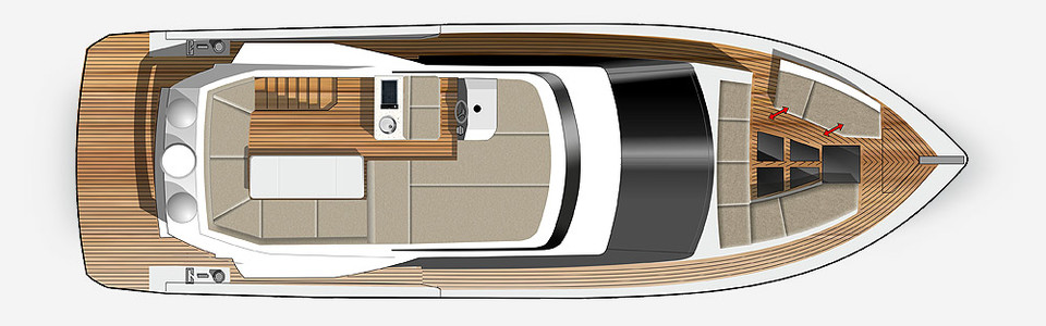 Galeon 460 Fly Cubierta de Flybridge