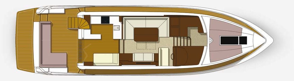 Galeon 550 Fly Главная Палуба