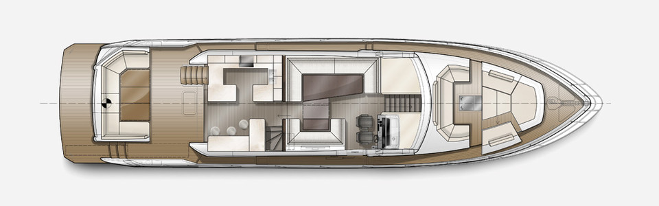 Galeon 680 FLY Cubierta Principal
