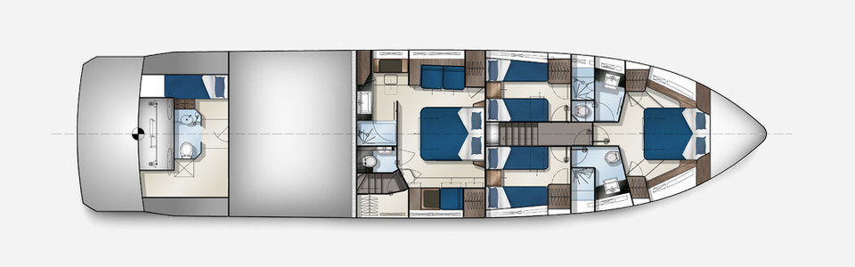 Galeon 680 FLY Cubierta Inferior