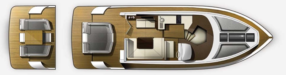 Galeon 430 Skydeck Главная Палуба