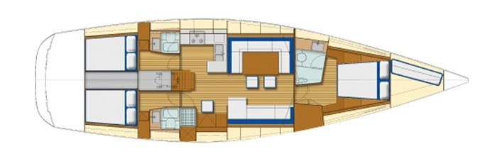 Grand Soleil 54 Нижняя Палуба