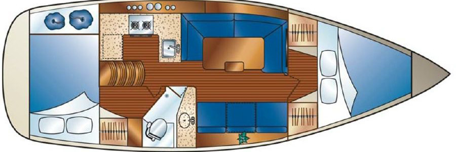 Marlow-Hunter 33 Unterdeck