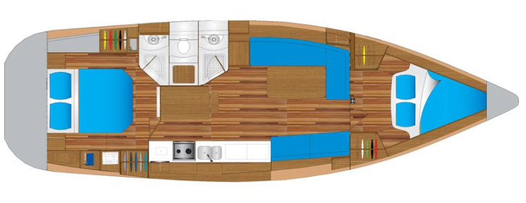 Marlow-Hunter 42 SS Cubierta Inferior