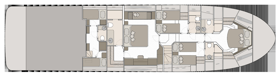 Monte Carlo Yachts 76 Lower Deck
