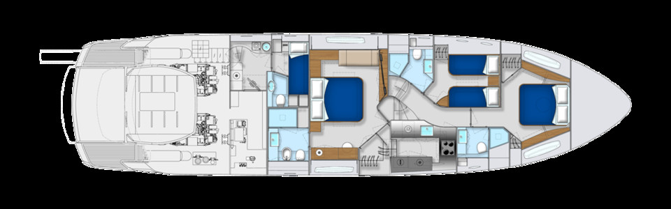 Pershing 74 Lower Deck