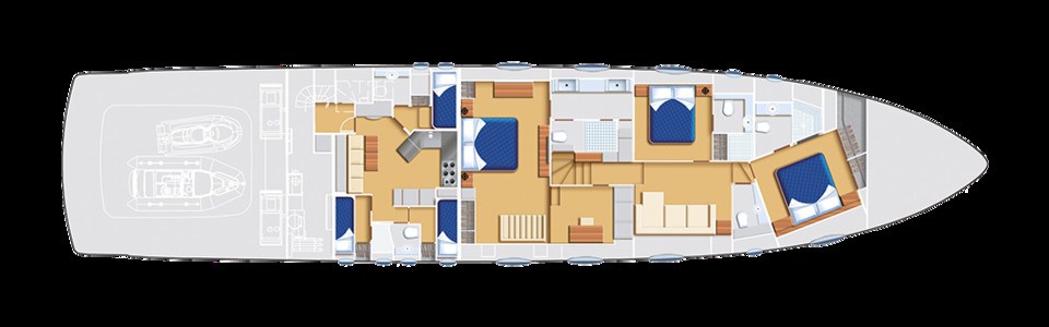 Pershing 108 Lower Deck