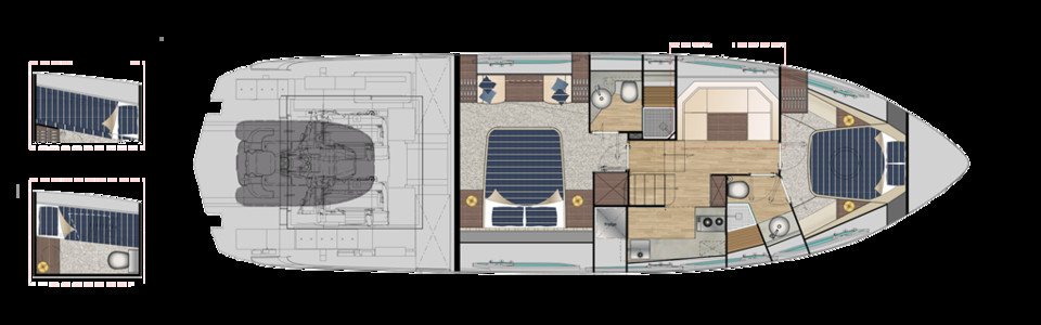 Pershing 5X Lower Deck
