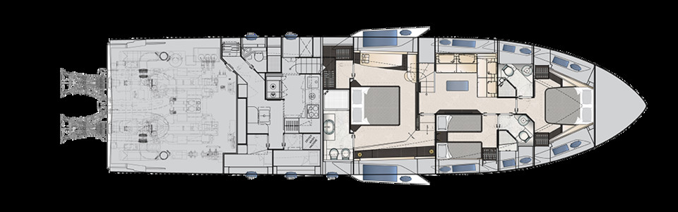 Pershing 8X Нижняя Палуба (Опционально)