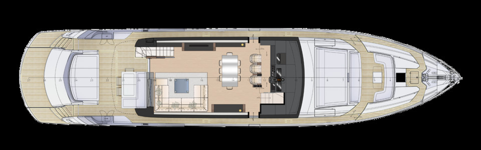 Pershing 9X Hauptdeck