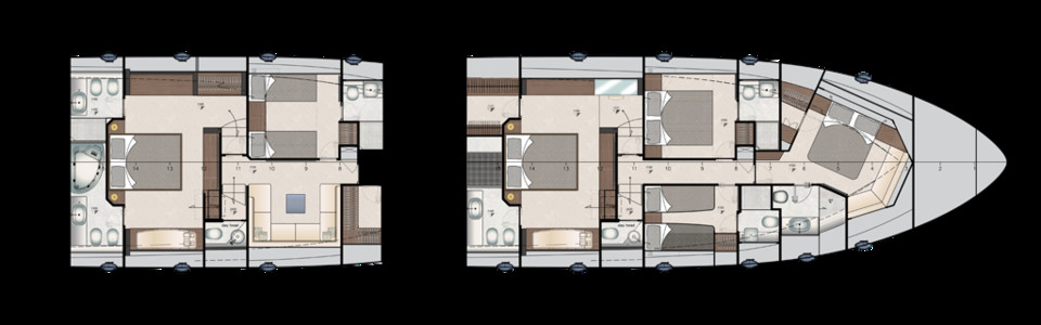 Pershing 9X Lower Deck (Optional)