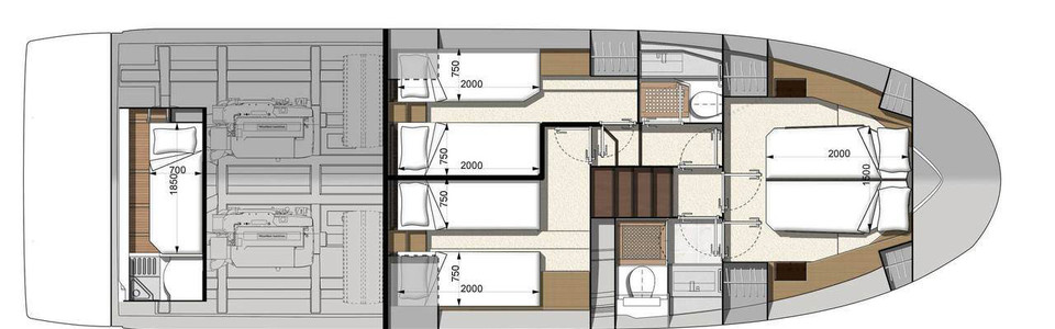 Prestige 460 S Lower Deck (Optional)