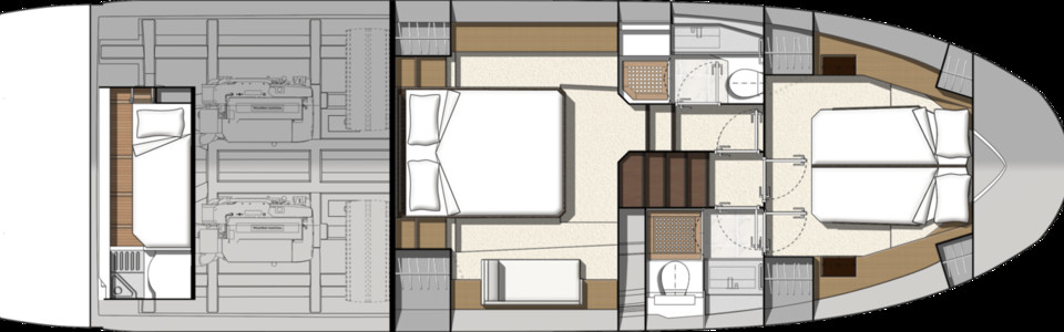 Prestige 460 Lower Deck