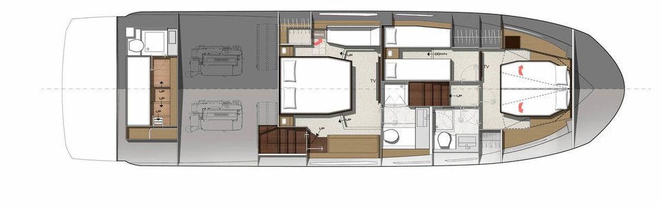 Prestige 520 Нижняя Палуба 2