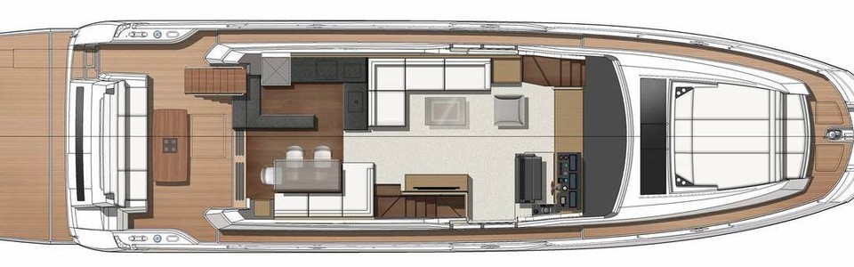 Prestige 680 Hauptdeck
