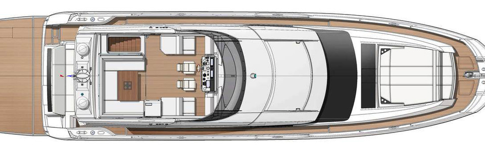 Prestige 680 S Спортфлай Палуба