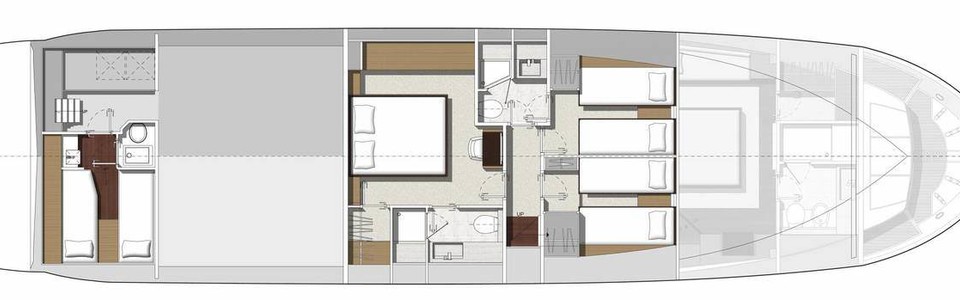 Prestige 750 Lower Deck