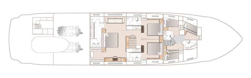 Princess 30M Unterdeck
