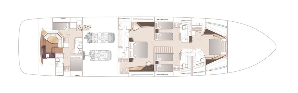 Princess X95 Unterdeck (Optional)