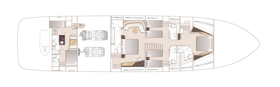 Princess X95 Unterdeck
