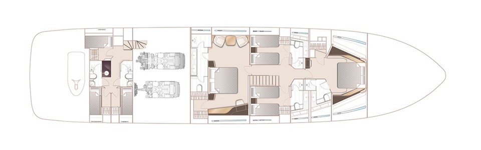 Princess X95 Unterdeck (Optional Alt)