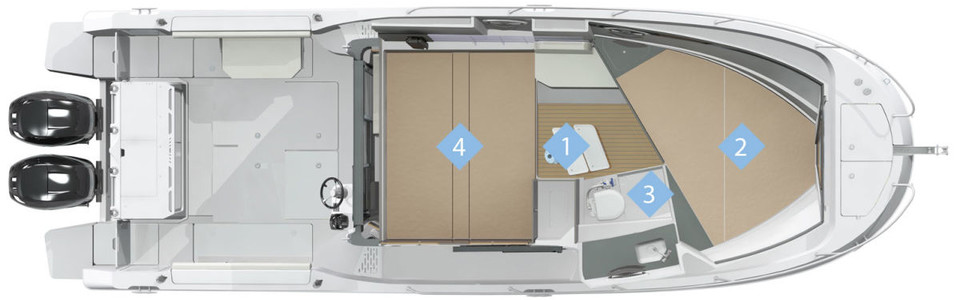 Quicksilver 905 Pilothouse Lower Deck