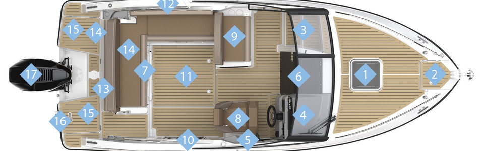 Quicksilver Activ 675 Cruiser Главная Палуба