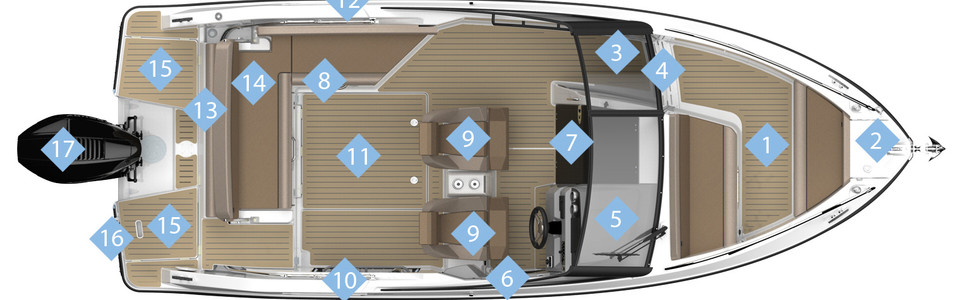 Quicksilver Activ 675 Bowrider Главная Палуба