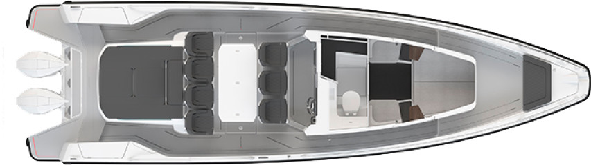 Axopar 37 Sun-Top Unterdeck
