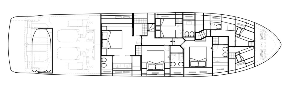 Sanlorenzo SL 86 Нижняя Палуба (Версия B)