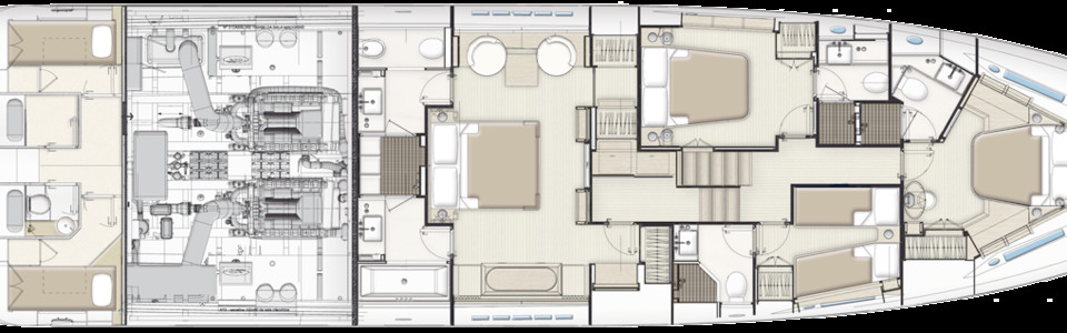 Azimut 80 Нижняя Палуба