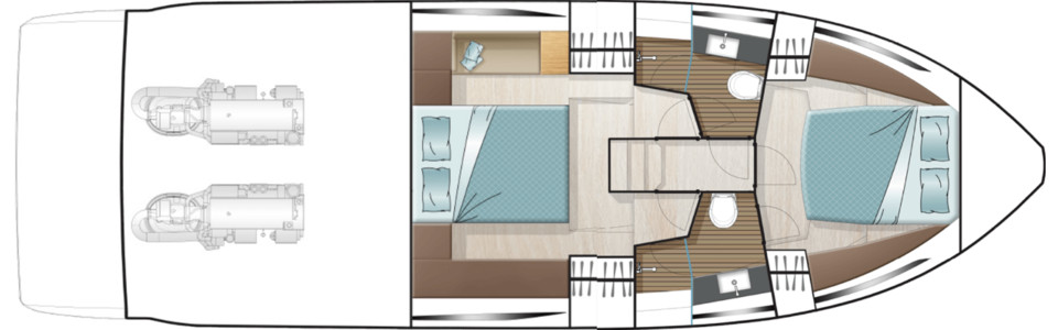 Sealine C430 Pont Inférieur (Option 2)