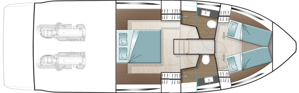 Sealine C430 Нижняя Палуба