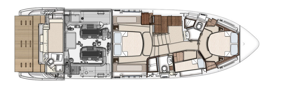 Azimut 50 Fly Galley Up Нижняя Палуба