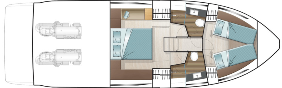 Sealine F430 Pont Inférieur (Option 3)
