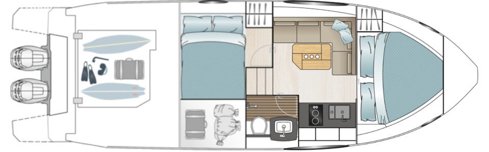 Sealine S330V Unterdeck (Optional 3)