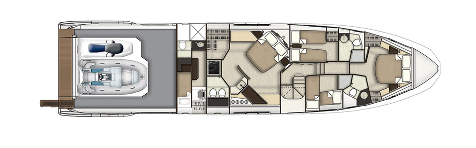 Azimut S7 Cubierta Inferior