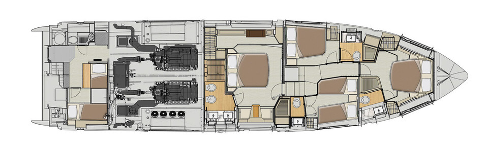 Azimut 72 Нижняя Палуба