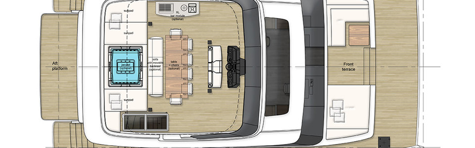 Sunreef 60 Power Cubierta de Flybridge (Opcional)