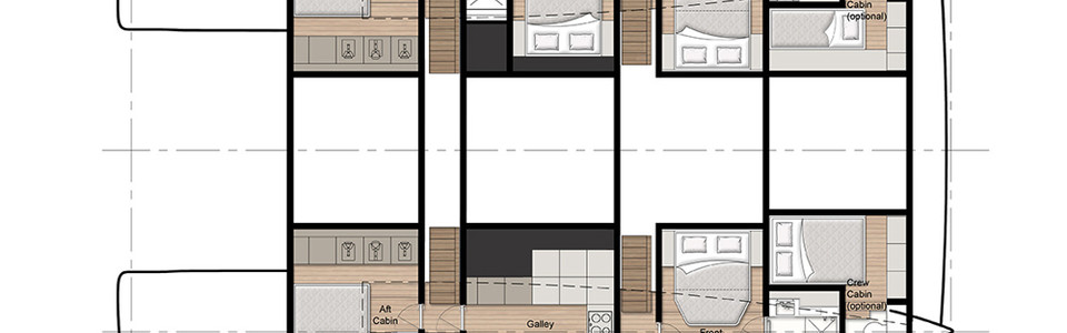 Sunreef 60 Power Cubierta Inferior (Opcional)