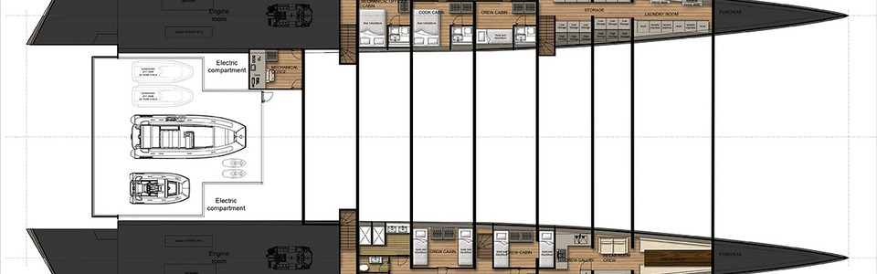 Sunreef 150 Power Нижняя Палуба