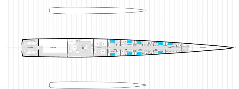 Sunreef 210 Power Trimaran Ponte Inferiore