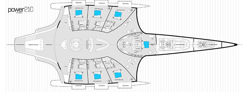 Sunreef 210 Power Trimaran Ponte Principale