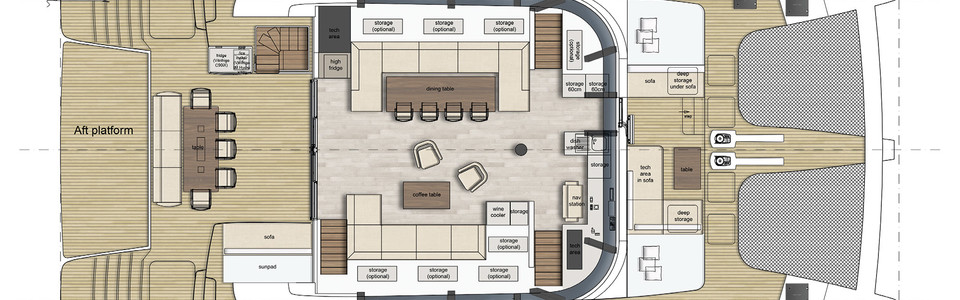 Sunreef 70 Главная Палуба (Опционально 2)