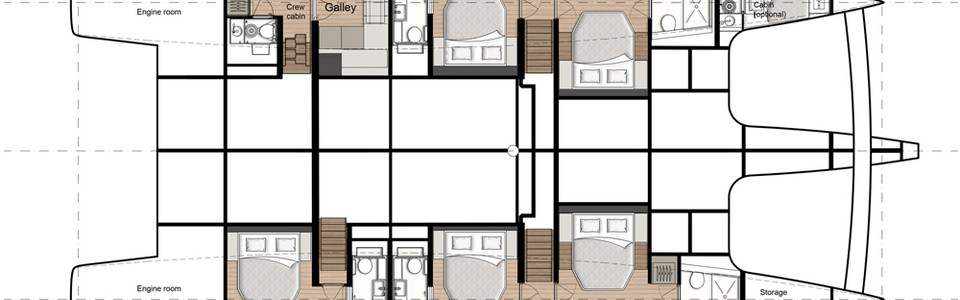 Sunreef 70 Нижняя Палуба