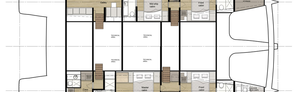 Sunreef 80 Нижняя Палуба