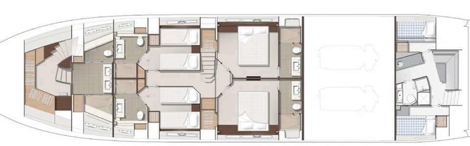 Sunseeker 95 Yacht Нижняя Палуба (Опционально)