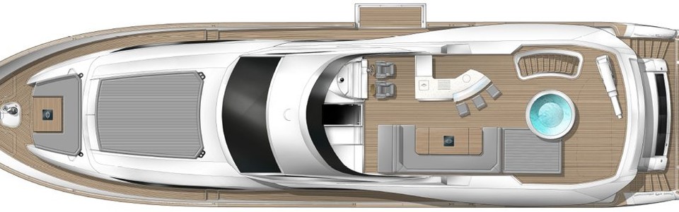 Sunseeker 95 Yacht Флайбридж Палуба